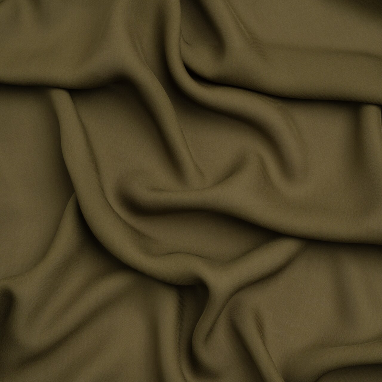 1 Yard Olive Green Silk Double Georgette Premium Autumn Blouse Fabric , 44 Inches Wide